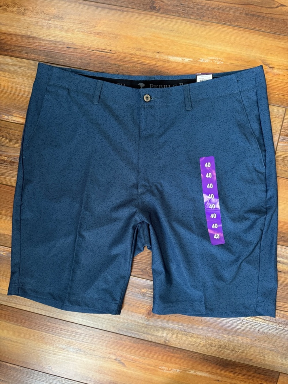 Pebble Beach DryLuxe Performance Shorts Size 40 Blue Comfort Flex Golf NWT